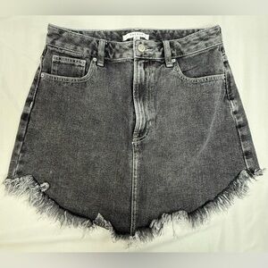 PacSun Black Washed Denim Frayed Hem Shorts